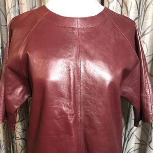 Asks Burgandy Leather Zip Top 6